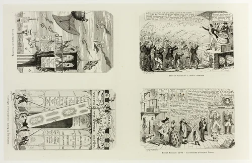 Show of Hands For a Liberal Candidate from George Cruikshank's Steel Etchings to The Comic Almanacks: 1835-1853 (top left) by George Cruikshank, print, 1843