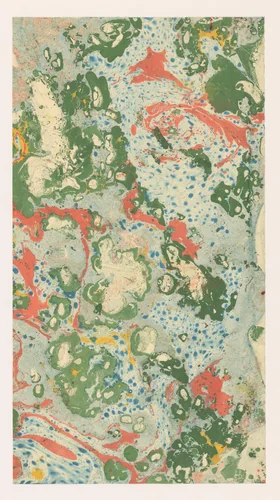 Kiezelmarmer in groen, oranje, blauw en geel by anonymous, other, 1800-1969