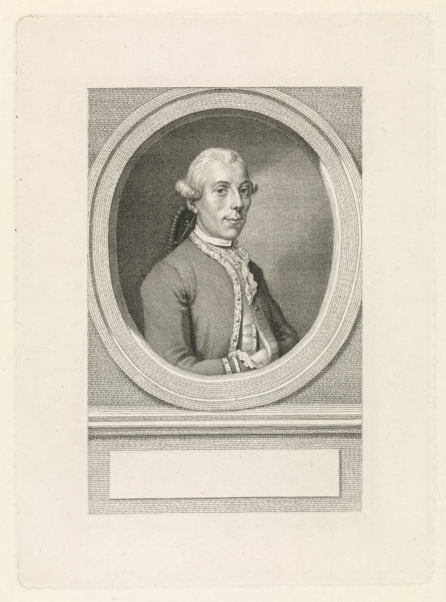 Portret van Joannes Nomsz by Jacob Houbraken, print, 1777-1779