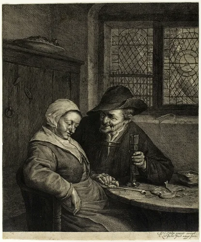 The Chat (Het Zoute Scholletje) by Cornelis Visscher, print, 1653
