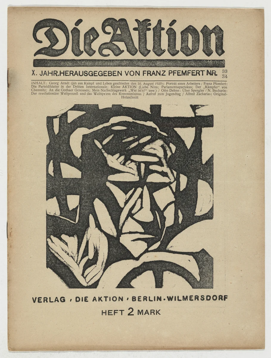 Die Aktion, vol. 10, no. 33/34 by Georg Arndt, Alfred Zacharias, periodical, 1920