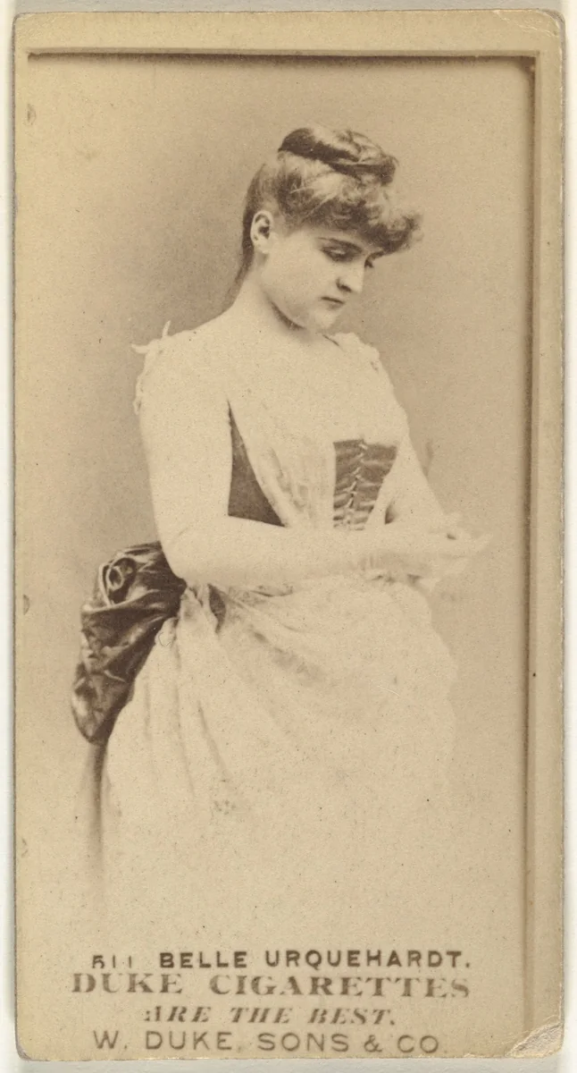 Card Number 511, Belle Urquehardt, from the Actors and Actresses series (N145-7) issued by Duke Sons & Co. to promote Duke Cigarettes by W. Duke, Sons & Co., photograph, 1880-1889