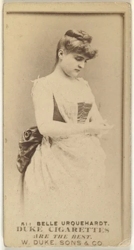 Card Number 511, Belle Urquehardt, from the Actors and Actresses series (N145-7) issued by Duke Sons & Co. to promote Duke Cigarettes by W. Duke, Sons & Co., photograph, 1880-1889