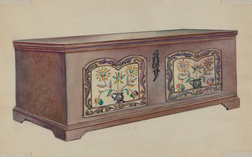 Pa. German Dower Chest by Fanchon Larzelere, index of american design, 1936