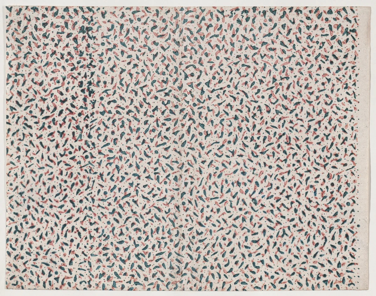 Sheet with overall abstract pattern by anonymous, print, 1800-1900