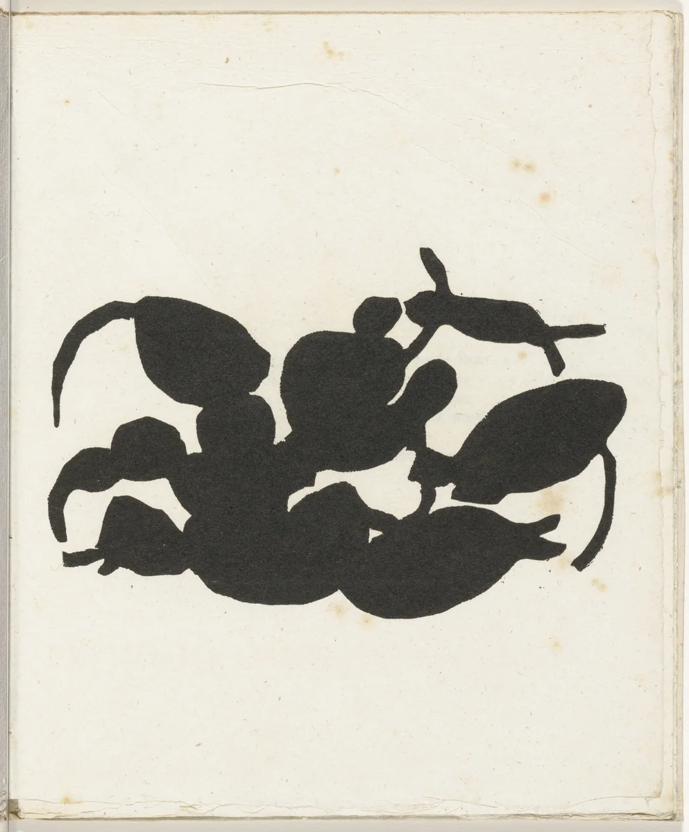 Plate (folio 8) from Cinéma calendrier du coeur abstrait, maisons (Cinema Calendar of the Abstract Heart, Houses) by Jean Arp, illustrated book, 1920