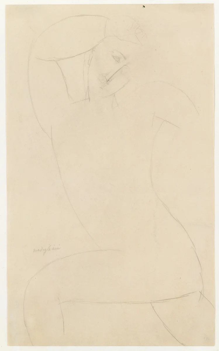 Standing Nude by Amedeo Modigliani, drawing, 1910