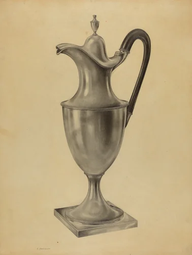 Silver Hot Water Pot by Leo Drozdoff, index of american design, 1938