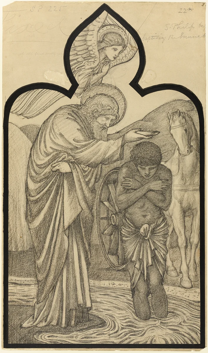 Saint Philip Baptising the Eunuch by Edward Burne-Jones, drawing, 1853-1898