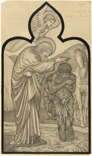 Saint Philip Baptising the Eunuch by Edward Burne-Jones, drawing, 1853-1898