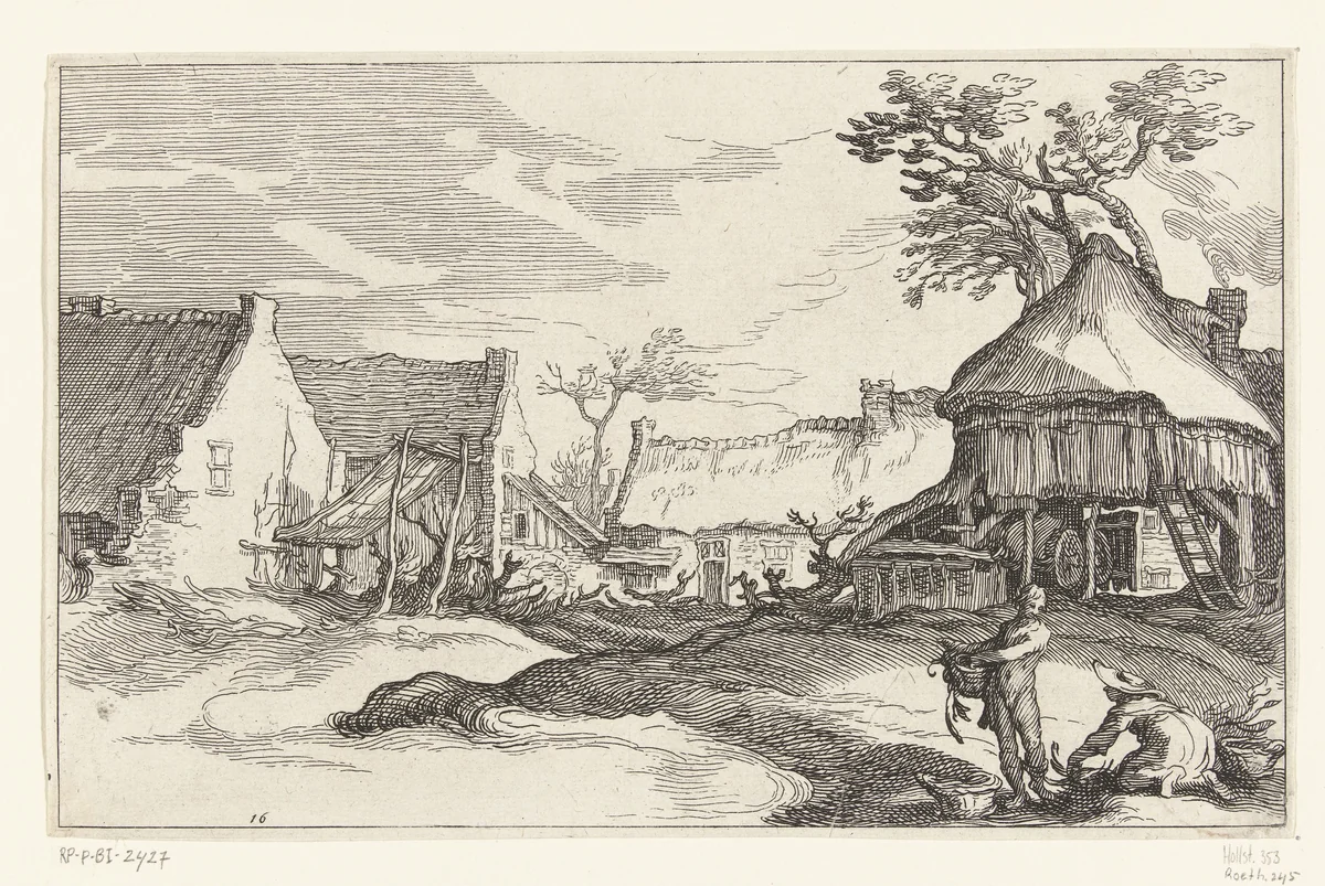 Boerderij met erf by Boëtius Adamsz. Bolswert, print, 1614