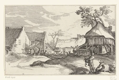 Boerderij met erf by Boëtius Adamsz. Bolswert, print, 1614