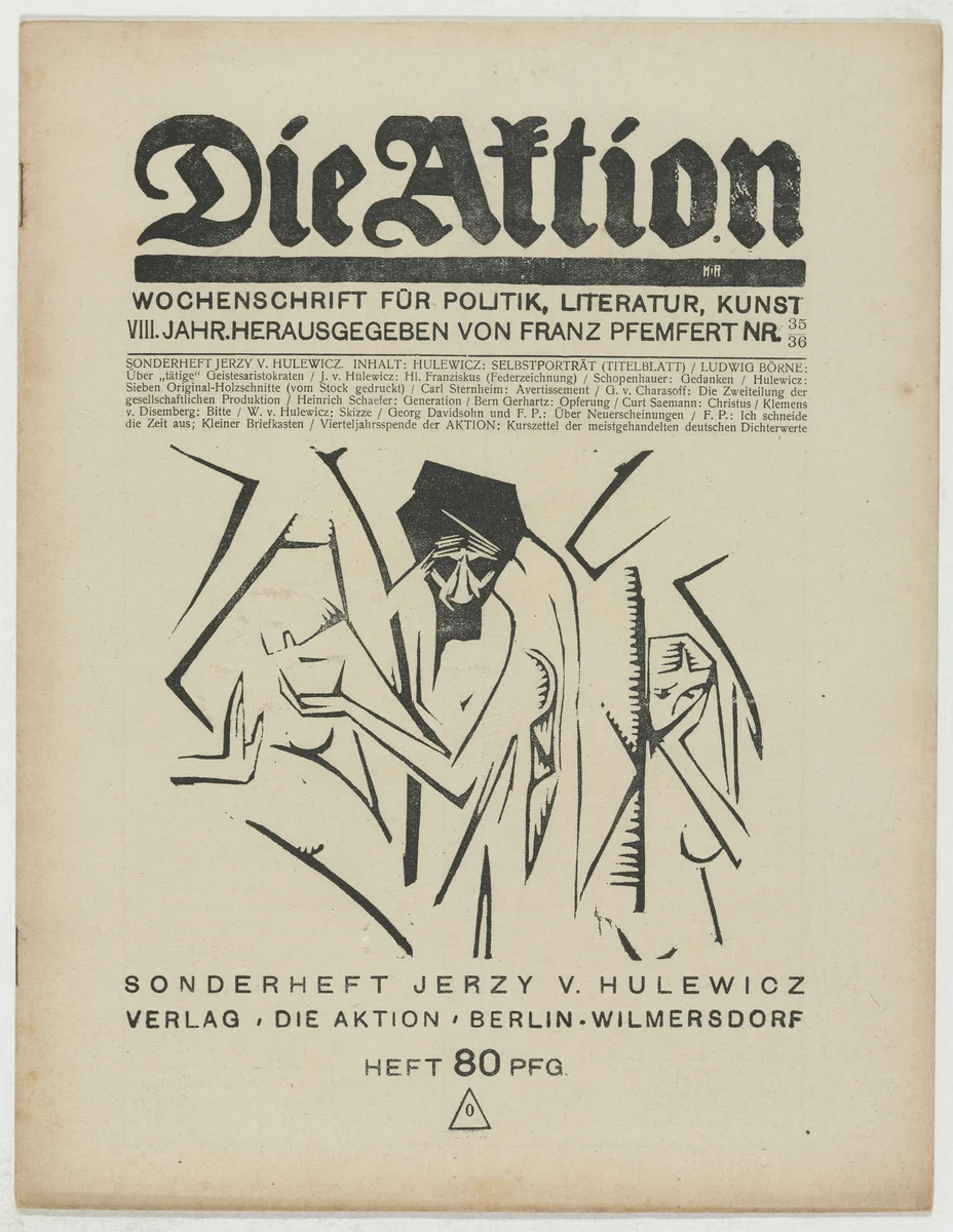 Die Aktion, vol. 8, no. 35/36 by Jerzy von Hulewicz, periodical, 1918