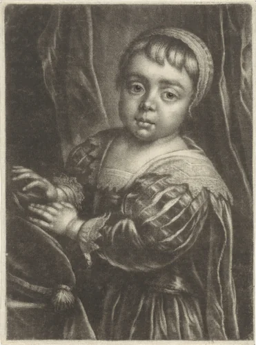 Portret van Karel II, prins van Wales, als kind by Wallerant Vaillant, print, 1658-1677