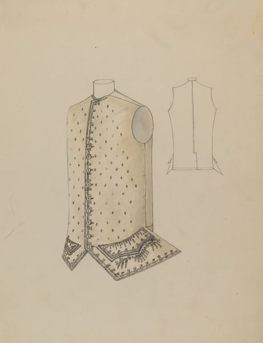 Waistcoat by American 20th Century, index of american design, 1935-1942