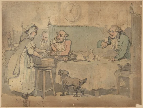 Tavern scene by Thomas Rowlandson, drawing, 1780-1827