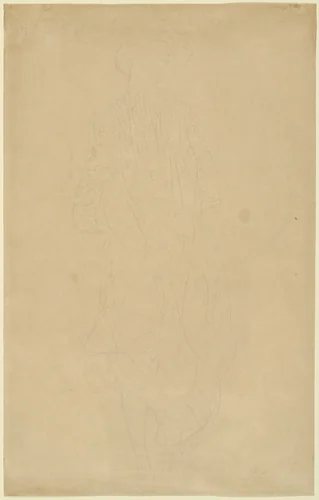 Standing Woman (Stehende Schwangere mit reich ornamentiertem Gewand nach rechts) by Gustav Klimt, drawing, 1905
