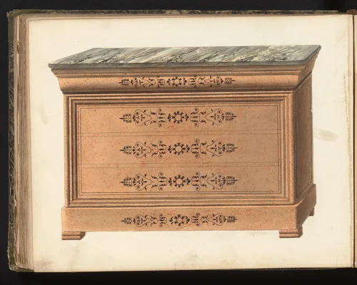 Ontwerp voor een secretaire by anonymous, drawing, 1825-1839