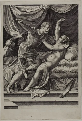 Tarquin and Lucretia by Cornelis Cort, print, 1566-1576