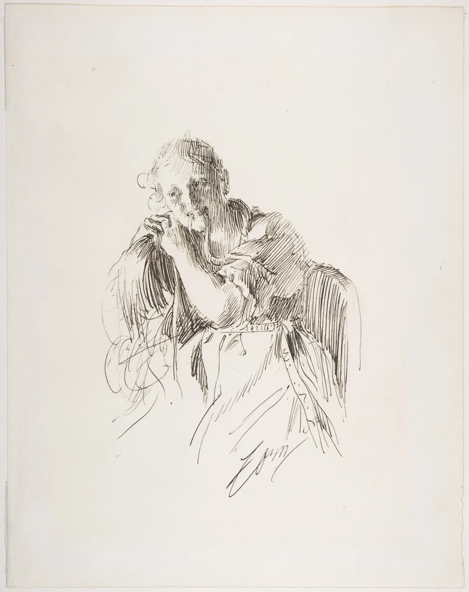 Margit by Anders Zorn, drawing, 1880-1920