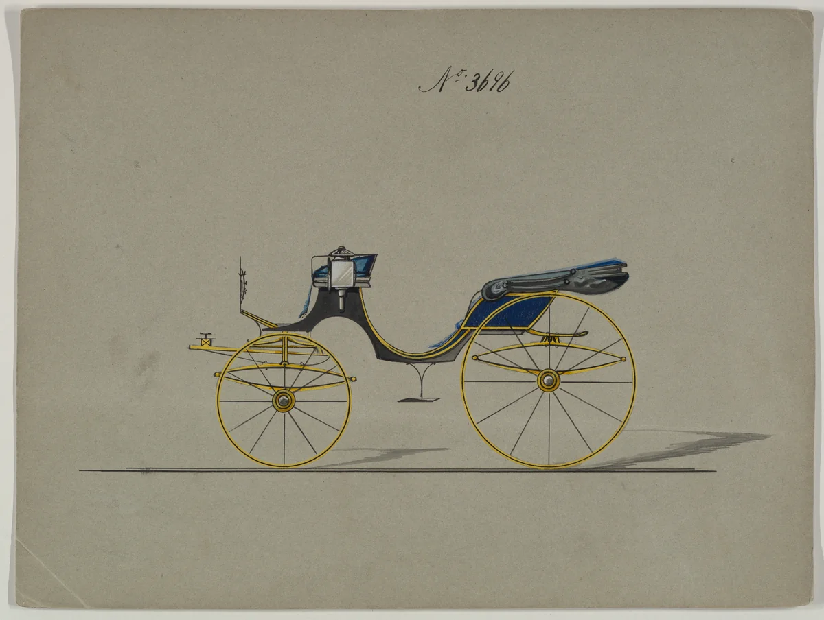 Design for Cabriolet or Victoria, no. 3696 by Brewster & Co., drawing, 1881