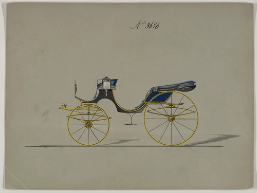 Design for Cabriolet or Victoria, no. 3696 by Brewster & Co., drawing, 1881