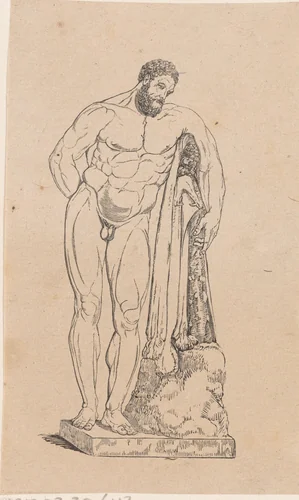 Hercules met attributen by Isaac Weissenbruch, print, 1836-1912