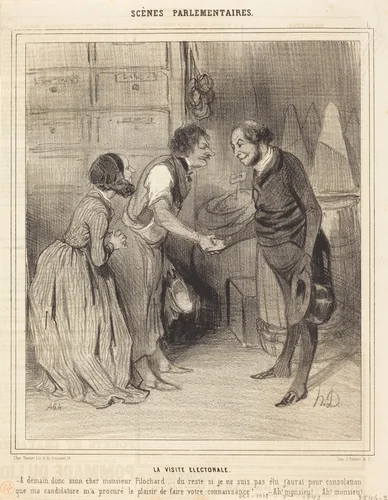 La Visite électorale by Honoré Daumier, print, 1843