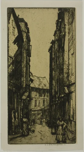 Rue des Halles, Vannes, Brittany by Donald Shaw MacLaughlan, print, 1906
