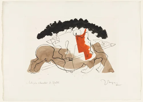 Harlequin Knight of Malta , plate from the illustrated book Toupies by Jean Lurçat, illustrated book, 1925