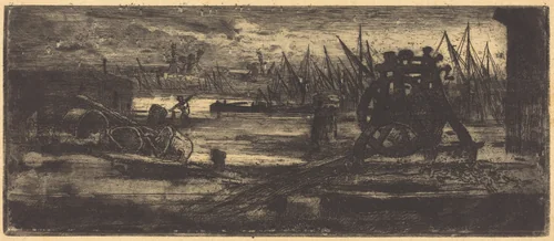 Un Vieux Chantier à Rochester (The Old Dock-yard at Rochester) by Félix-Hilaire Buhot, print, 1847-1898