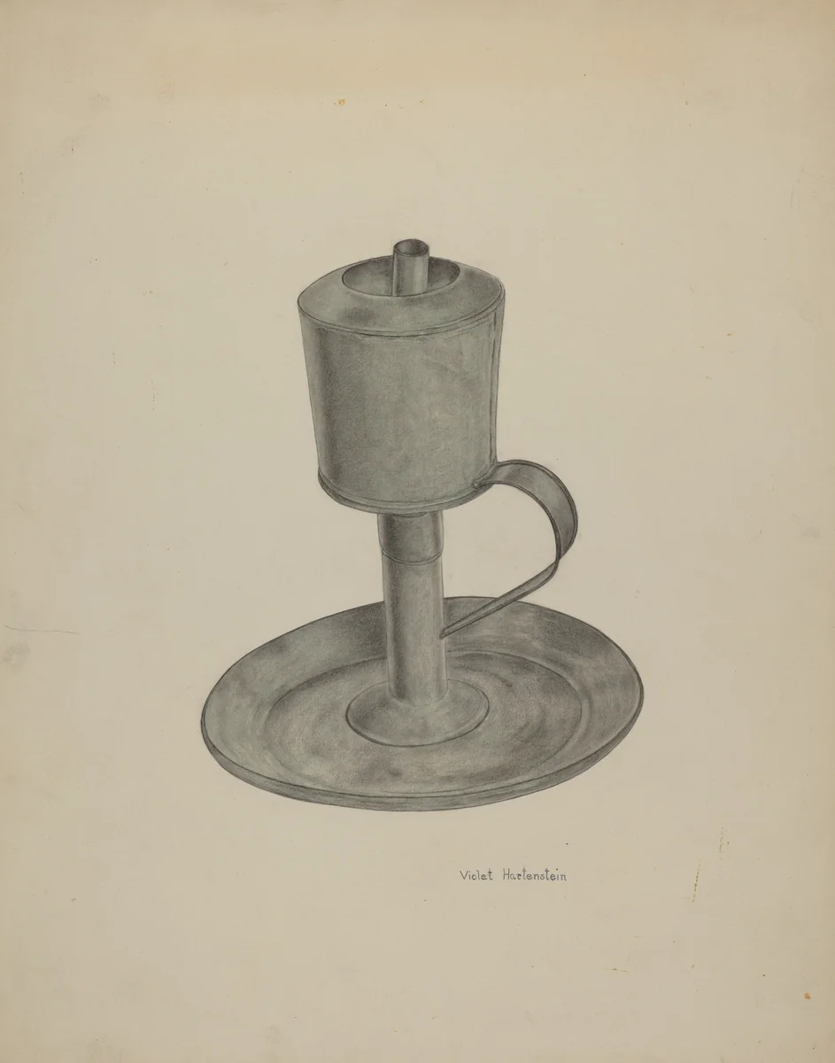 Pewter Grease Lamp by Violet Hartenstein, index of american design, 1941