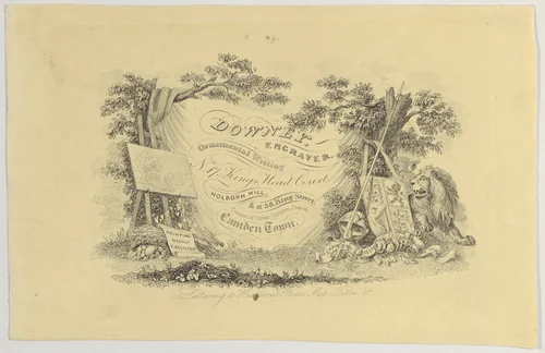 Trade Card for Downey, engraver by anonymous, print, 1800-1900