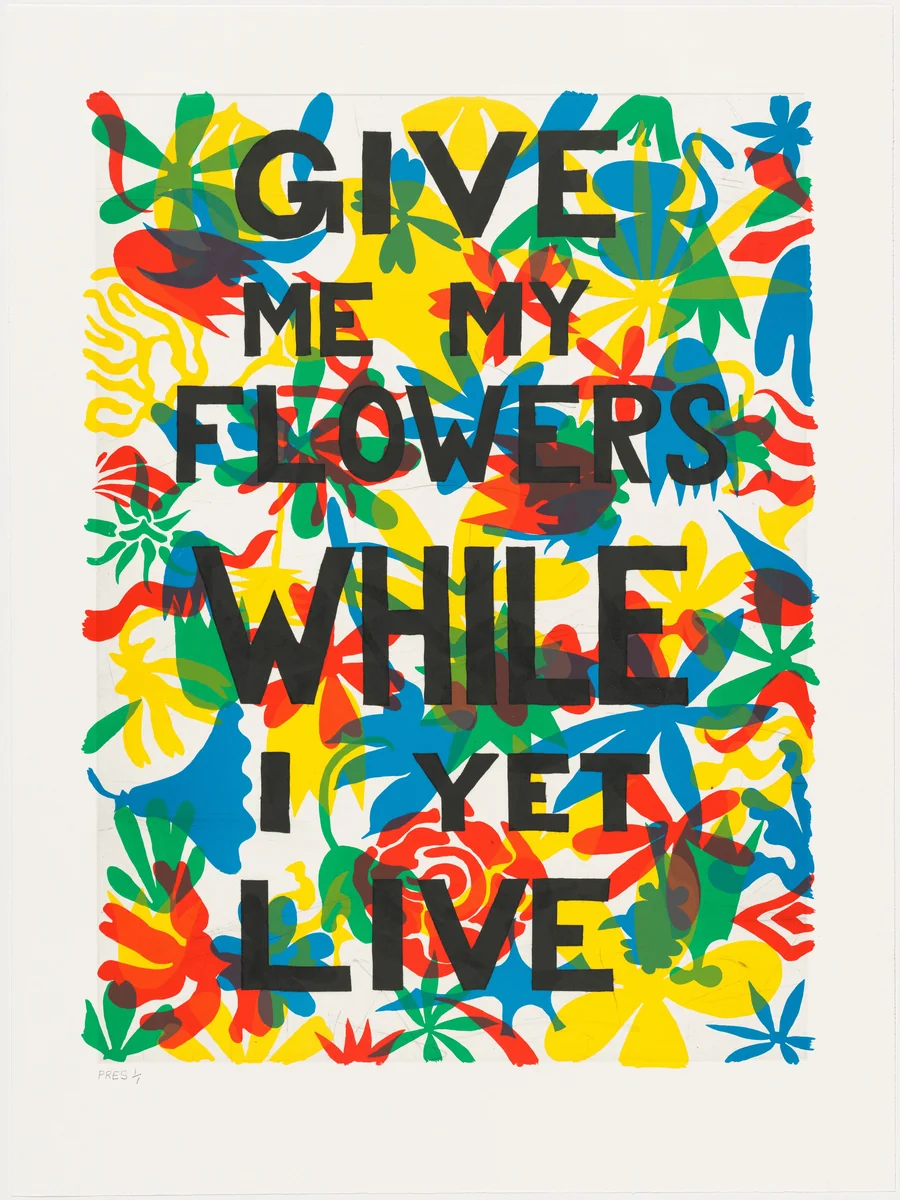 Give Me My Flowers While I Yet Live by Trenton Doyle Hancock, print, 2012