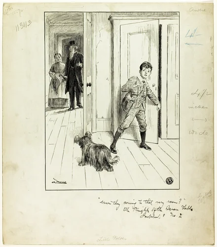 Were They Coming to That Very Room? (The Knights of the Square Table) by A. Monro, drawing, 1885-1895