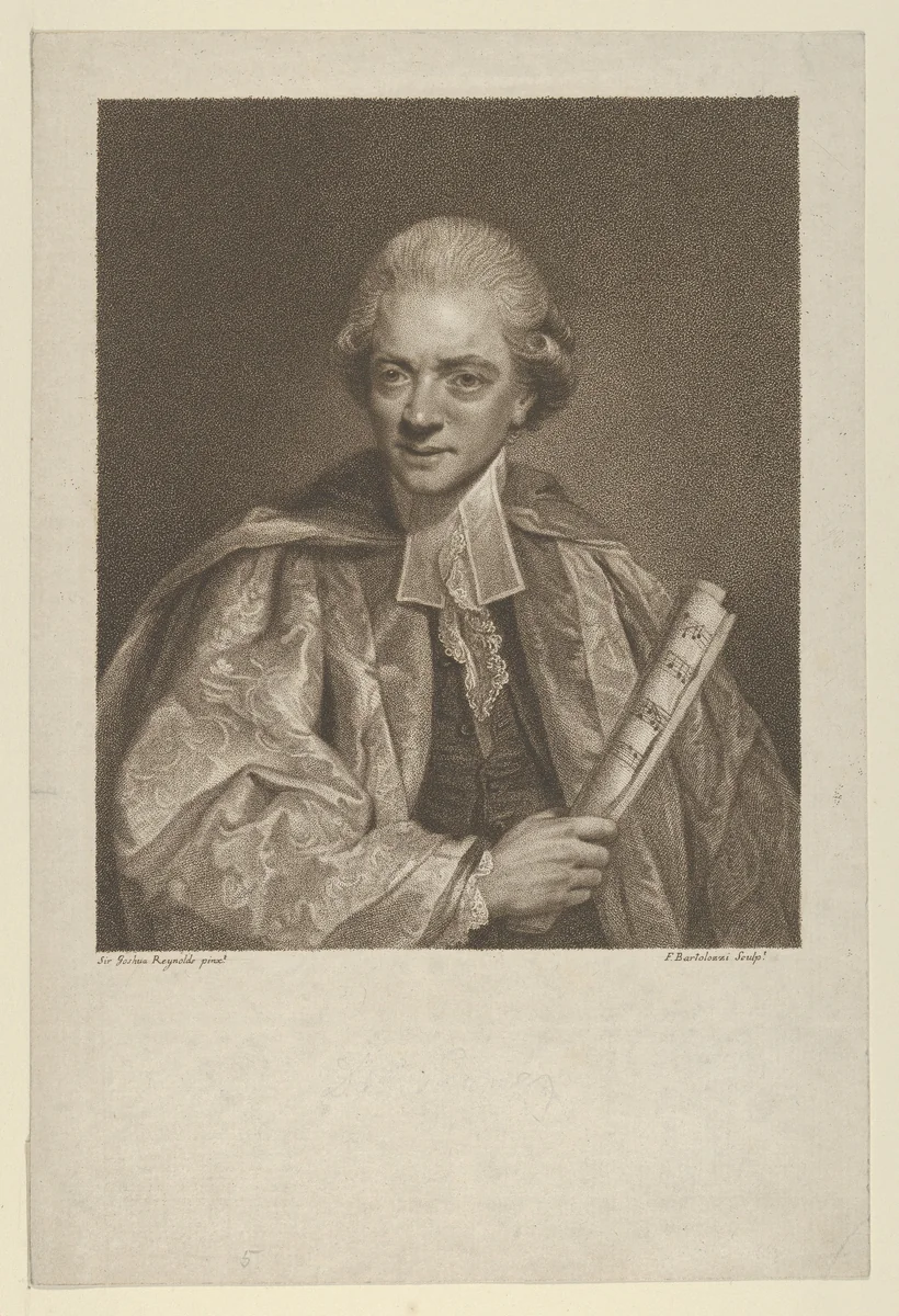 Charles Burney by Francesco Bartolozzi, print, 1784