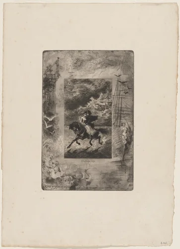 Ryno et Hermangarde by Félix-Hilaire Buhot, print, 1847-1898