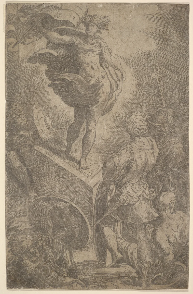Resurrection by Parmigianino, print, 1515-1540