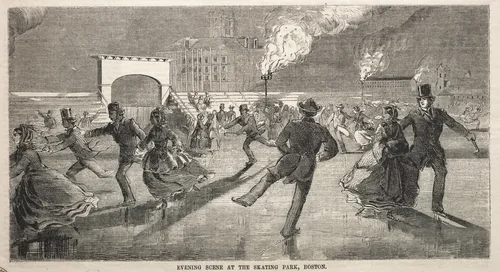 Evening Scene at the Skating Park, Boston by Winslow Homer, print, 1859