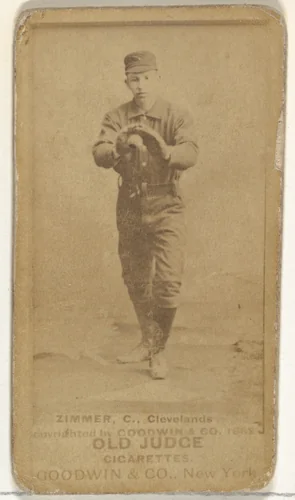 Charles Louis "Chief" Zimmer, Catcher, Cleveland, from the Old Judge series (N172) for Old Judge Cigarettes by Goodwin & Company, photograph, 1888