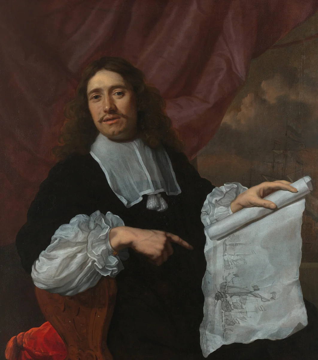 Willem van de Velde II (1633-1707), Painter by Lodewijk van der Helst, painting, 1660-1672