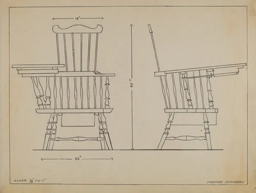 Chair by Isadore Goldberg, index of american design, 1935-1942