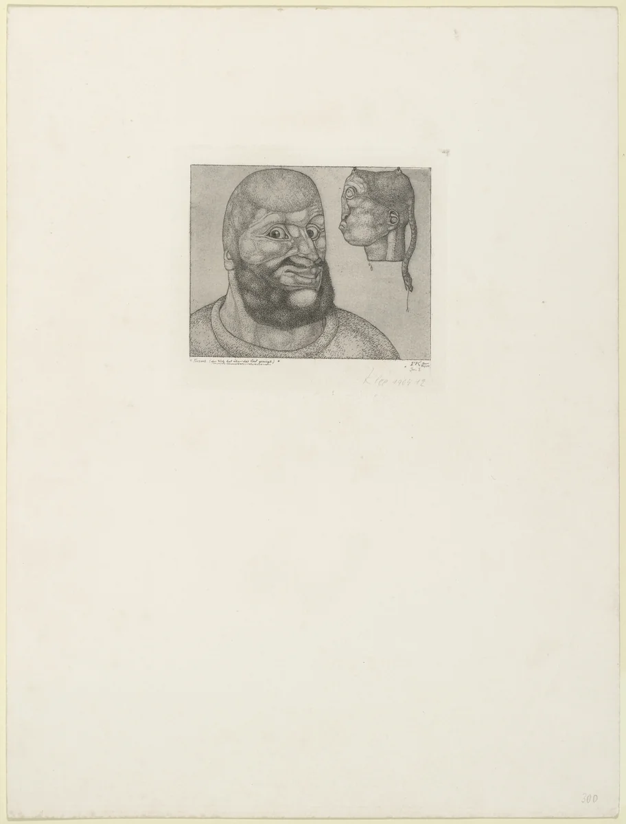 Perseus (Wit Has Triumphed over Grief) (Perseus [Der Witz hat über das Leid gesiegt]) from the series Inventions (Inventionen) by Paul Klee, print, 1904