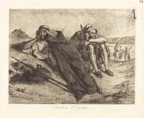 Arabs of Oran (Arabes d'Oran) by Eugène Delacroix, print, 1833