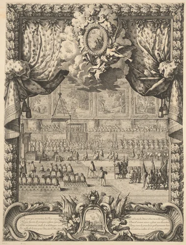 The Coronation of Louis XIV by Jean Le Pautre, print, 1655