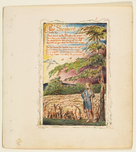 Songs of Innocence: The Shepherd by William Blake, print, 1789-1825