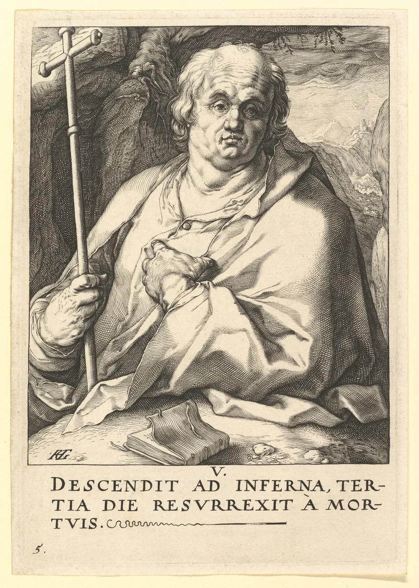 St. Philip, from "Christ, the Apostles and St. Paul with the Creed" by Hendrick Goltzius, print, 1584-1594