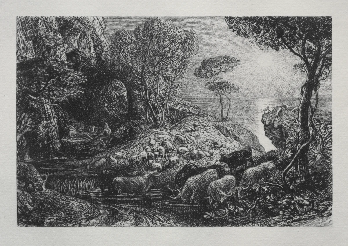 Moeris and Galatea by Samuel Palmer, print, 1883