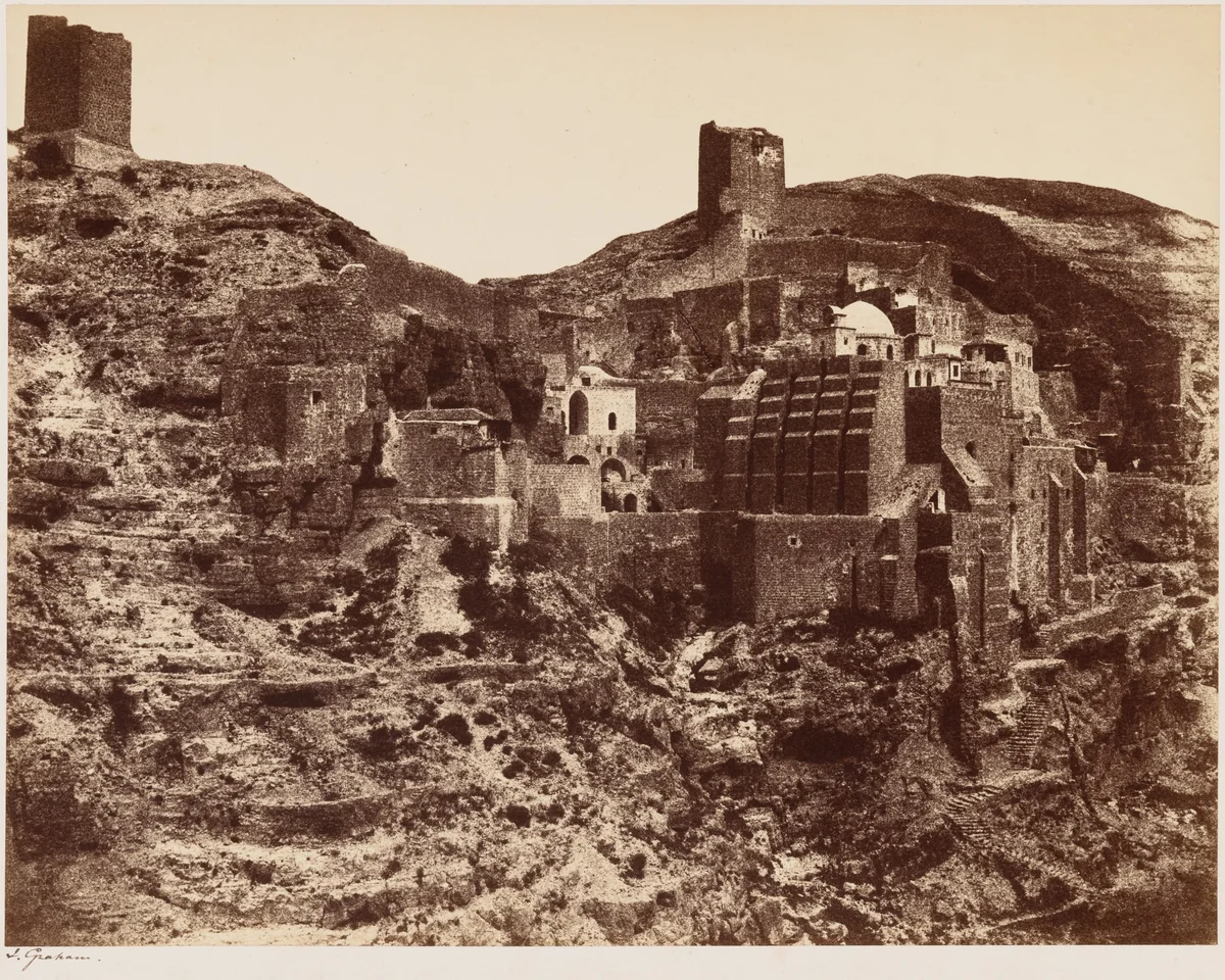 Monastery of Mar Saba by James Graham, photograph, 1850-1860