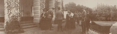 Grand Duchess Xenia Alexandrovna and Princess Maria Georgievna, Peterhof by Unidentified Photographer, photograph, 1903